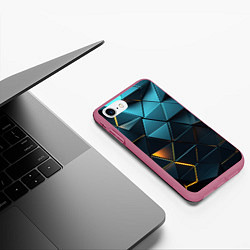 Чехол iPhone 7/8 матовый Объемные частицы с подсветкой, цвет: 3D-малиновый — фото 2
