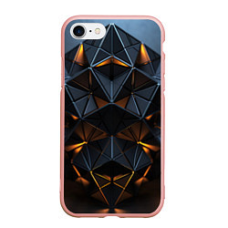 Чехол iPhone 7/8 матовый Объемные кубы, цвет: 3D-светло-розовый