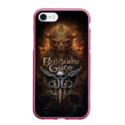 Чехол iPhone 7/8 матовый Baldurs Gate 3 demon, цвет: 3D-малиновый