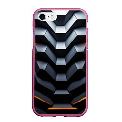 Чехол iPhone 7/8 матовый Объемная конструкция, цвет: 3D-малиновый
