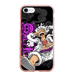 Чехол iPhone 7/8 матовый One piece - Gear 5- purple, цвет: 3D-светло-розовый