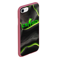 Чехол iPhone 7/8 матовый CSGO green black logo, цвет: 3D-малиновый — фото 2