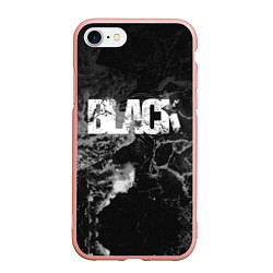 Чехол iPhone 7/8 матовый Black - abstract, цвет: 3D-светло-розовый