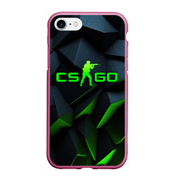 Чехол iPhone 7/8 матовый CSGO green texture logo