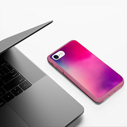 Чехол iPhone 7/8 матовый Футболка розовая палитра, цвет: 3D-малиновый — фото 2