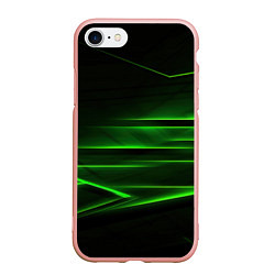Чехол iPhone 7/8 матовый Green lines abstract, цвет: 3D-светло-розовый