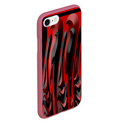Чехол iPhone 7/8 матовый Пластик красно-черный, цвет: 3D-малиновый — фото 2