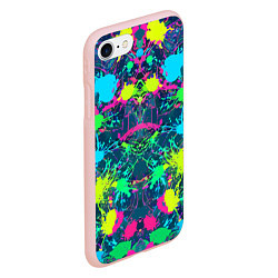 Чехол iPhone 7/8 матовый Colorful blots - expressionism - vogue, цвет: 3D-светло-розовый — фото 2