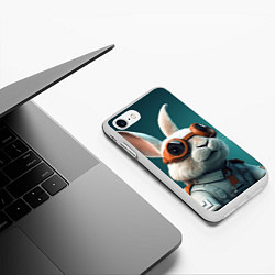Чехол iPhone 7/8 матовый Белый кролик-космонавт, цвет: 3D-белый — фото 2