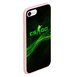 Чехол iPhone 7/8 матовый CSGO green abstract, цвет: 3D-светло-розовый — фото 2