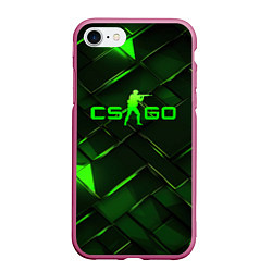 Чехол iPhone 7/8 матовый CSGO green abstract elements