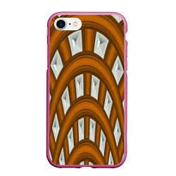 Чехол iPhone 7/8 матовый Деревянные своды, цвет: 3D-малиновый