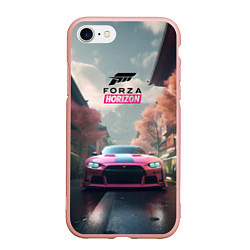 Чехол iPhone 7/8 матовый Forza horizon game, цвет: 3D-светло-розовый