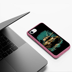 Чехол iPhone 7/8 матовый Танк т54, цвет: 3D-малиновый — фото 2