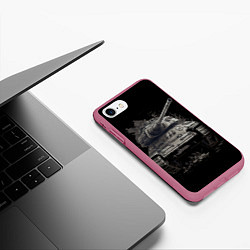 Чехол iPhone 7/8 матовый Танк т54 русский, цвет: 3D-малиновый — фото 2