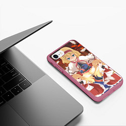 Чехол iPhone 7/8 матовый Touhou Project Алиса Маргатройд, цвет: 3D-малиновый — фото 2