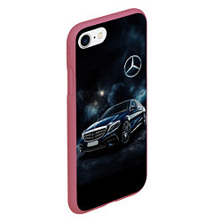Чехол iPhone 7/8 матовый Mercedes Benz galaxy, цвет: 3D-малиновый — фото 2