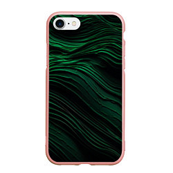 Чехол iPhone 7/8 матовый Dark green texture, цвет: 3D-светло-розовый