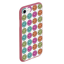 Чехол iPhone 7/8 матовый Smiley face, цвет: 3D-малиновый — фото 2