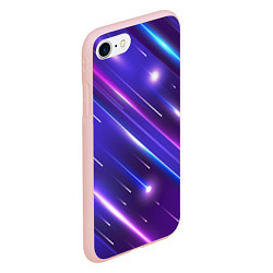 Чехол iPhone 7/8 матовый Неоновый звездопад - полосы, цвет: 3D-светло-розовый — фото 2