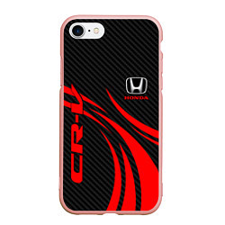 Чехол iPhone 7/8 матовый Honda CR-V - красный и карбон