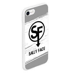 Чехол iPhone 7/8 матовый Sally Face glitch на светлом фоне, цвет: 3D-белый — фото 2