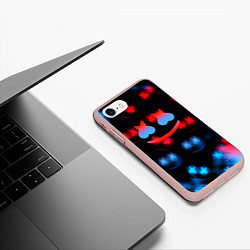 Чехол iPhone 7/8 матовый Marshmello skibidi dob dob, цвет: 3D-светло-розовый — фото 2