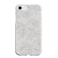 Чехол iPhone 7/8 матовый Цветы в бежевых тонах, цвет: 3D-белый