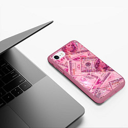Чехол iPhone 7/8 матовый Дорого богато, цвет: 3D-малиновый — фото 2