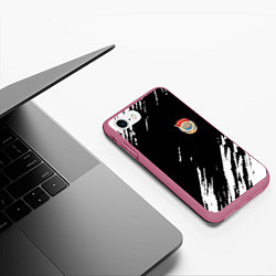 Чехол iPhone 7/8 матовый Ссср спортивный стиль, цвет: 3D-малиновый — фото 2