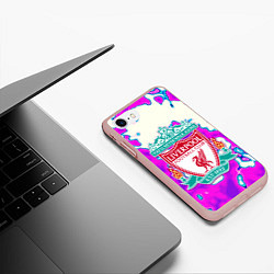 Чехол iPhone 7/8 матовый Ливерпуль спорт клуб, цвет: 3D-светло-розовый — фото 2