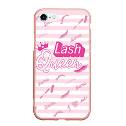 Чехол iPhone 7/8 матовый Lash queen - pink Barbie pattern