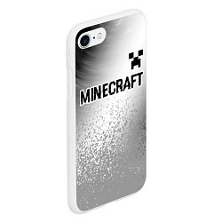 Чехол iPhone 7/8 матовый Minecraft glitch на светлом фоне: символ сверху, цвет: 3D-белый — фото 2