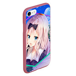 Чехол iPhone 7/8 матовый Kaguya-sama wa Kokurasetai Чика Фудживара, цвет: 3D-малиновый — фото 2