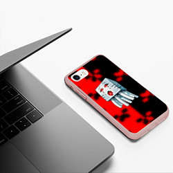 Чехол iPhone 7/8 матовый Майнкарфт топ игра пиксели, цвет: 3D-светло-розовый — фото 2