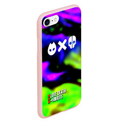 Чехол iPhone 7/8 матовый Love Death and Robots flame, цвет: 3D-светло-розовый — фото 2