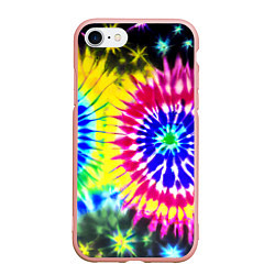 Чехол iPhone 7/8 матовый Colorful floral composition - tie-dye, цвет: 3D-светло-розовый