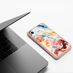 Чехол iPhone 7/8 матовый Абстрактные контрастные волны, цвет: 3D-светло-розовый — фото 2
