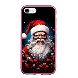 Чехол iPhone 7/8 матовый Страшный Санта Клаус, цвет: 3D-малиновый