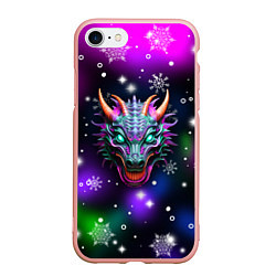 Чехол iPhone 7/8 матовый Неновый дракон