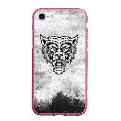 Чехол iPhone 7/8 матовый Texture - разозленный волк