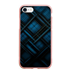 Чехол iPhone 7/8 матовый Тёмно-синяя шотландская клетка