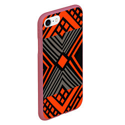 Чехол iPhone 7/8 матовый Узор в этническом стиле племени масаев, цвет: 3D-малиновый — фото 2