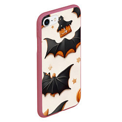 Чехол iPhone 7/8 матовый Сладкий хеллоуин, цвет: 3D-малиновый — фото 2