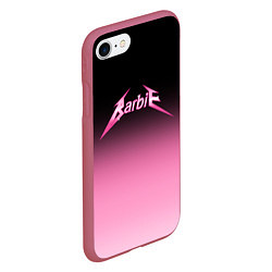 Чехол iPhone 7/8 матовый Барби - стиль металлики: градиент, цвет: 3D-малиновый — фото 2