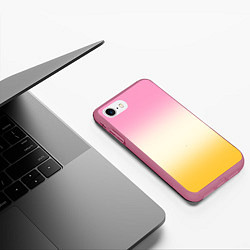 Чехол iPhone 7/8 матовый Розовый бежевый желтый градиент, цвет: 3D-малиновый — фото 2