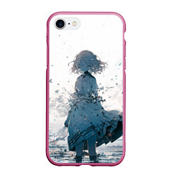 Чехол iPhone 7/8 матовый Безликая дева, цвет: 3D-малиновый