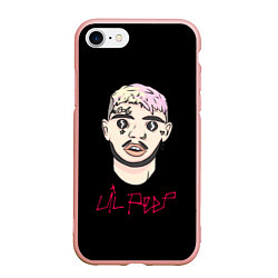 Чехол iPhone 7/8 матовый Lil Peep rap music, цвет: 3D-светло-розовый