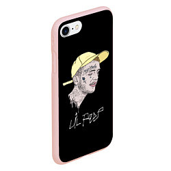 Чехол iPhone 7/8 матовый Lil Peep rap steel, цвет: 3D-светло-розовый — фото 2