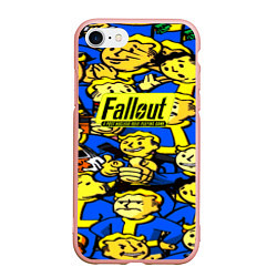 Чехол iPhone 7/8 матовый Fallout logo game, цвет: 3D-светло-розовый